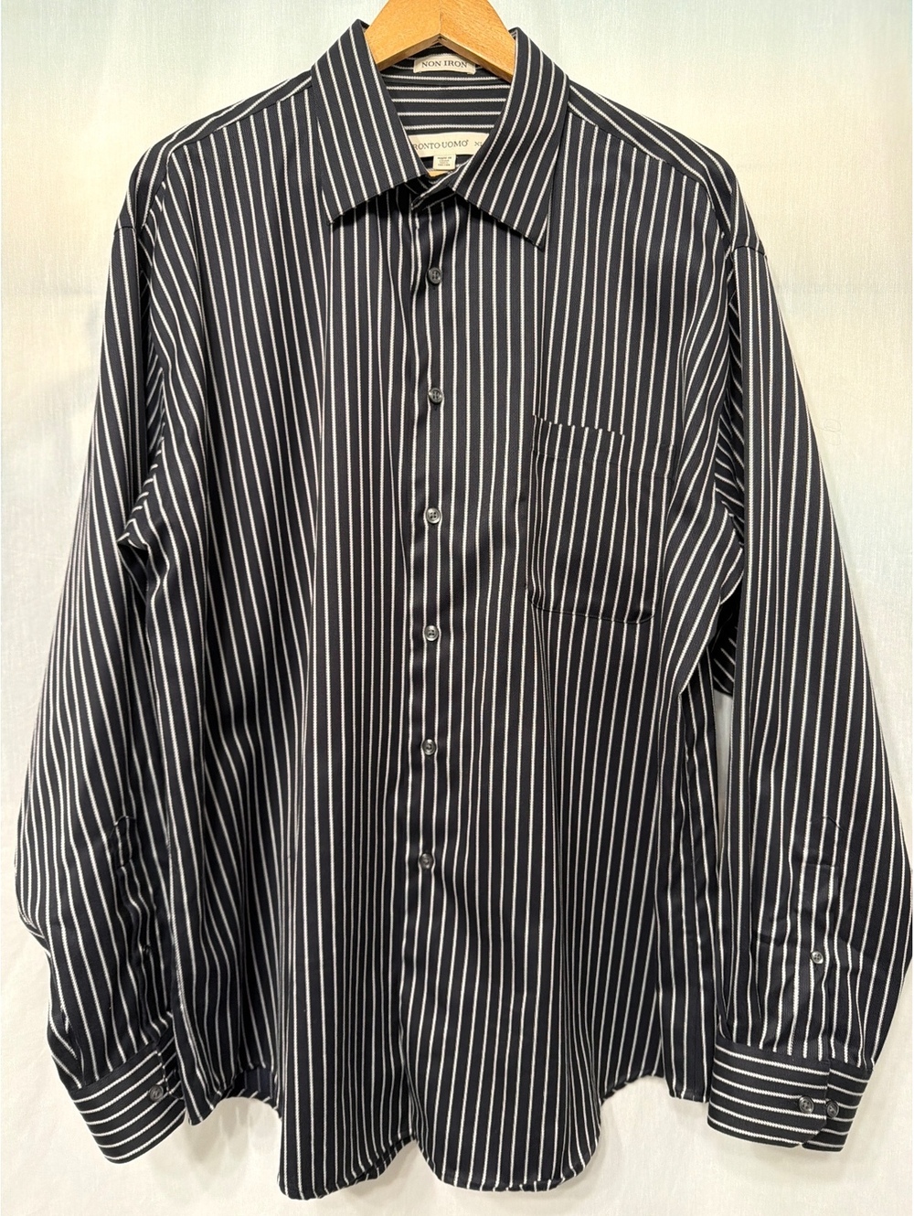 Pronto Uomo Long Sleeve Button Up Shirt Non Iron Men's XL